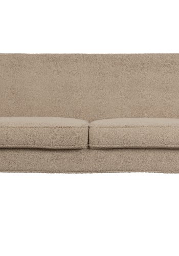 WOOOD Rocco sofa - sand polyester bamsestof og sort birketr