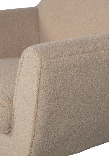 WOOOD Rocco lnestol - sand polyester bamsestof og sort birketr