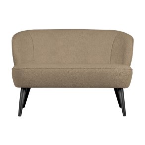 WOOOD Sara lille sofa - sand polyester bamsestof og tr