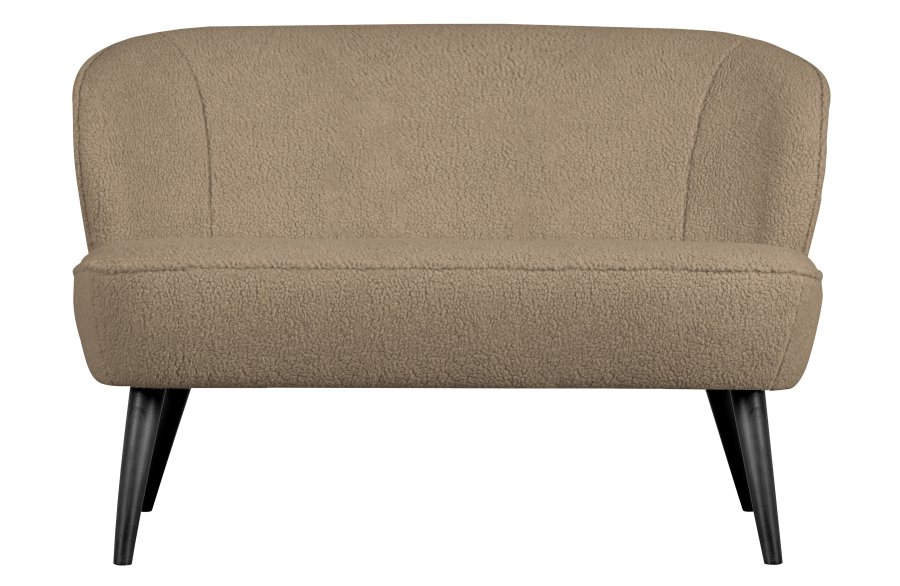 WOOOD Sara lille sofa - sand polyester bamsestof og tr
