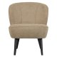 WOOOD Sara lnestol - sand polyester bamsestof og tr