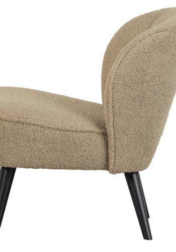 WOOOD Sara lnestol - sand polyester bamsestof og tr