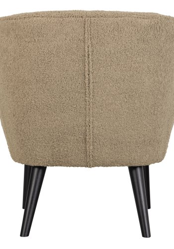 WOOOD Sara lnestol - sand polyester bamsestof og tr