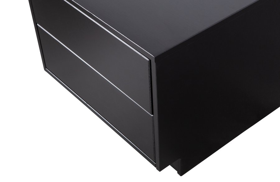 WOOOD EXCLUSIVE Finca TV-skab, m. 2 push to open skuffer - sort fyrretr