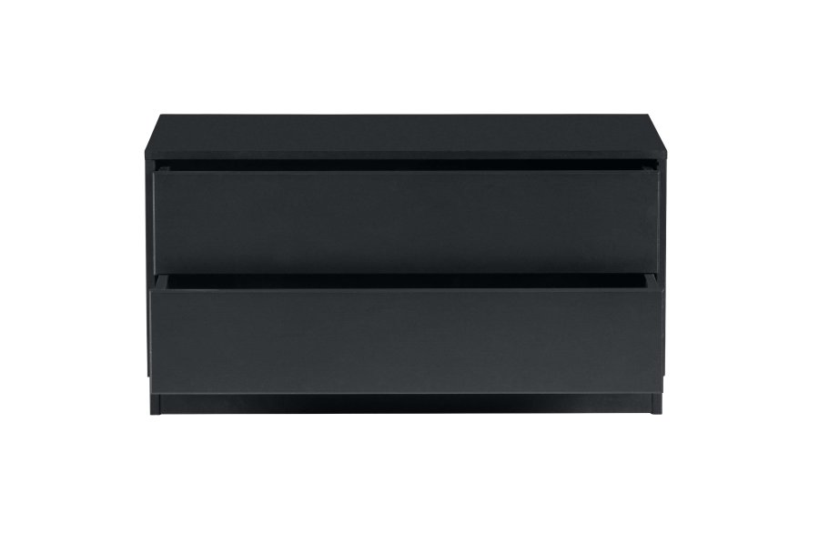 WOOOD EXCLUSIVE Finca TV-skab, m. 2 push to open skuffer - sort fyrretr