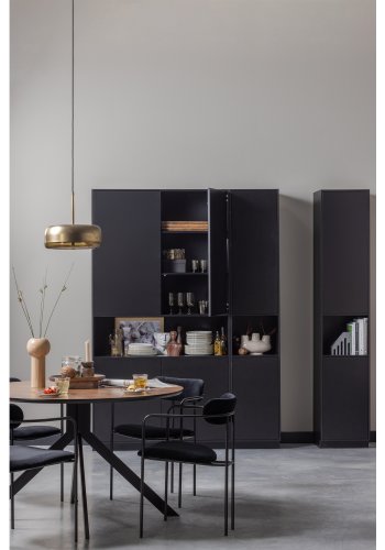 WOOOD EXCLUSIVE Finca skab, m. 2 lger, 3 hylder, 1 bent rum - dyb sort fyrretr (B:40)