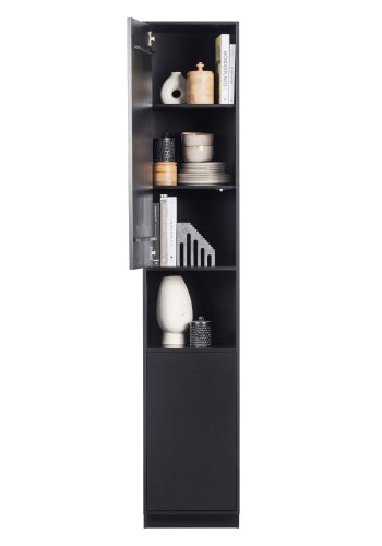 WOOOD EXCLUSIVE Finca skab, m. 2 lger, 3 hylder, 1 bent rum - dyb sort fyrretr (B:40)