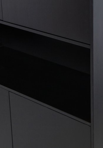 WOOOD EXCLUSIVE Finca skab, m. 4 lger, 3 hylder, 1 bent rum - dyb sort fyrretr (B:110)