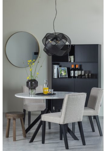 WOOOD EXCLUSIVE Finca skab, m. 4 lger, 2 hylder, 1 bent rum - dyb sort fyrretr (B:110)