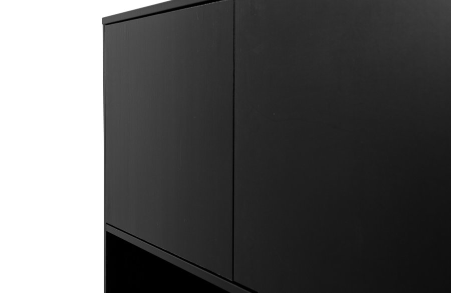 WOOOD EXCLUSIVE Finca skab, m. 4 lger, 2 hylder, 1 bent rum - dyb sort fyrretr (B:110)