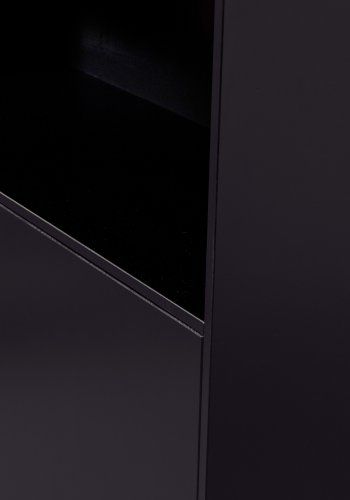 WOOOD EXCLUSIVE Finca skab, m. 4 lger, 2 hylder, 1 bent rum - dyb sort fyrretr (B:110)