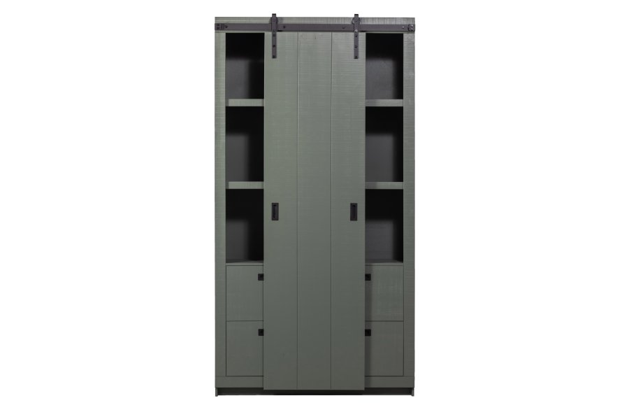 VTWONEN Slide Barn skab, m. 1 skydelge, 4 skuffer og 4 hylder - sbe fyrretr