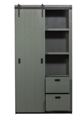 VTWONEN Slide Barn skab, m. 1 skydelge, 4 skuffer og 4 hylder - sbe fyrretr