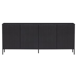 WOOOD EXCLUSIVE New Gravure sknk, m. 4 push to open lger - sort fyrretr og sort metal (B:200)