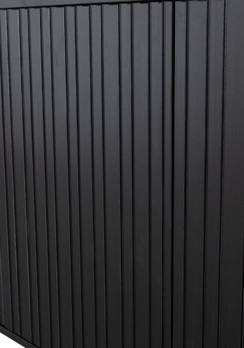 WOOOD EXCLUSIVE New Gravure sknk, m. 4 push to open lger - sort fyrretr og sort metal (B:200)