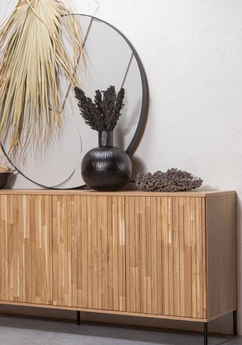 WOOOD EXCLUSIVE New Gravure sknk, m. 4 push to open lger - natur egefinér og sort metal (B:200)