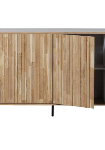 WOOOD EXCLUSIVE New Gravure sknk, m. 4 push to open lger - natur egefinér og sort metal (B:200)