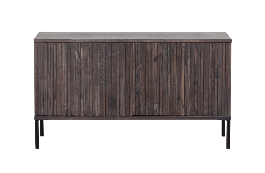 WOOOD EXCLUSIVE New Gravure TV-bord, m. 2 push to open lger - espresso askefinér/sort metal (B:100)