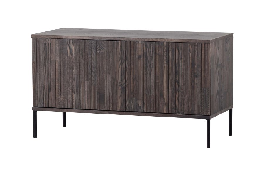 WOOOD EXCLUSIVE New Gravure TV-bord, m. 2 push to open lger - espresso askefinér/sort metal (B:100)