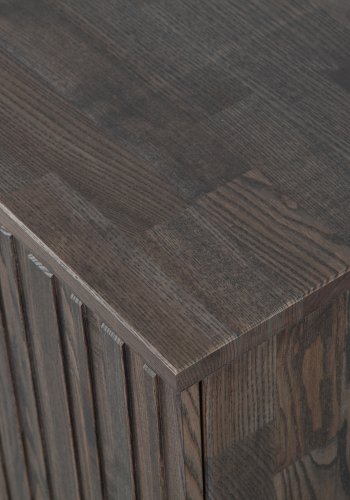 WOOOD EXCLUSIVE New Gravure TV-bord, m. 2 push to open lger - espresso askefinér/sort metal (B:100)