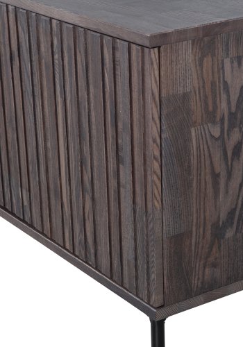 WOOOD EXCLUSIVE New Gravure TV-bord, m. 2 push to open lger - espresso askefinér/sort metal (B:100)