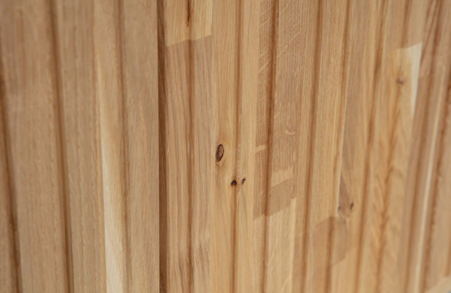 WOOOD EXCLUSIVE New Gravure TV-bord, m. 2 push to open lger - natur egefinér og sort metal (B:100)