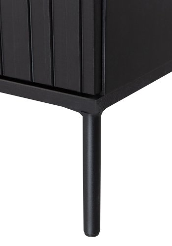 WOOOD EXCLUSIVE New Gravure TV-bord, m. 3 push to open lger - sort fyrretr og sort metal (B:150)