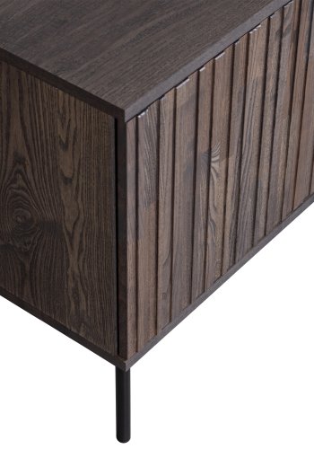 WOOOD EXCLUSIVE New Gravure TV-bord, m. 3 push to open lger - espresso askefinér/sort metal (B:150)