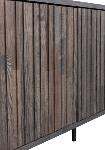 WOOOD EXCLUSIVE New Gravure TV-bord, m. 3 push to open lger - espresso askefinér/sort metal (B:150)