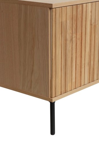 WOOOD EXCLUSIVE New Gravure TV-bord, m. 3 push to open lger - natur egefinér og sort metal (B:150)