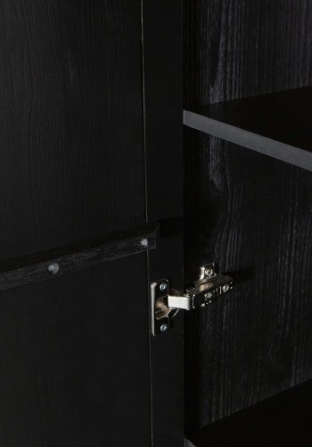 WOOOD EXCLUSIVE New Gravure skab, m. 2 push to open lger og 1 skuffe - sort fyrretr og sort metal