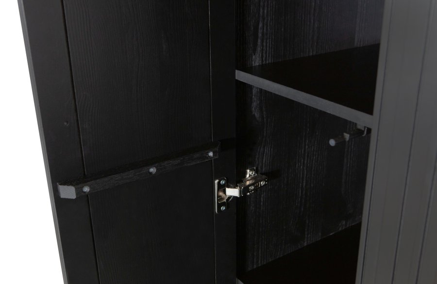 WOOOD EXCLUSIVE New Gravure skab, m. 2 push to open lger og 1 skuffe - sort fyrretr og sort metal