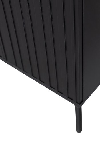 WOOOD EXCLUSIVE New Gravure skab, m. 2 push to open lger og 1 skuffe - sort fyrretr og sort metal