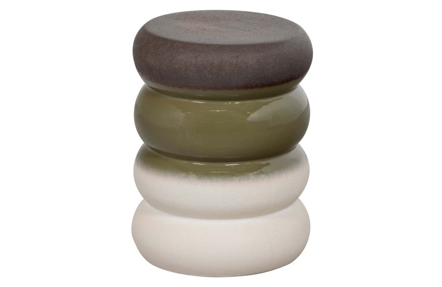 VTWONEN Bulb sidebord, rund - grn meleret keramik (34)