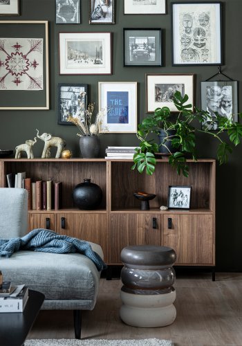 VTWONEN Bulb sidebord, rund - gr meleret keramik (34)