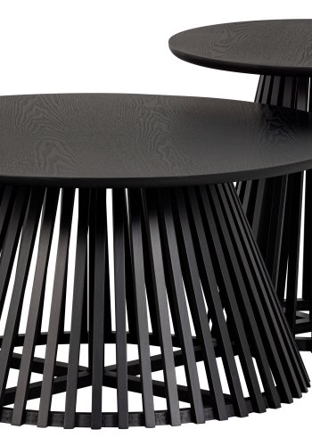 VTWONEN Slats High sidebord, rund - sort MDF og fyrretr (50)