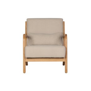 WOOOD Mark lnestol, m. pude - natur polyester fljl og natur gummitr