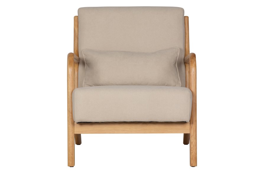 WOOOD Mark lnestol, m. pude - natur polyester fljl og natur gummitr