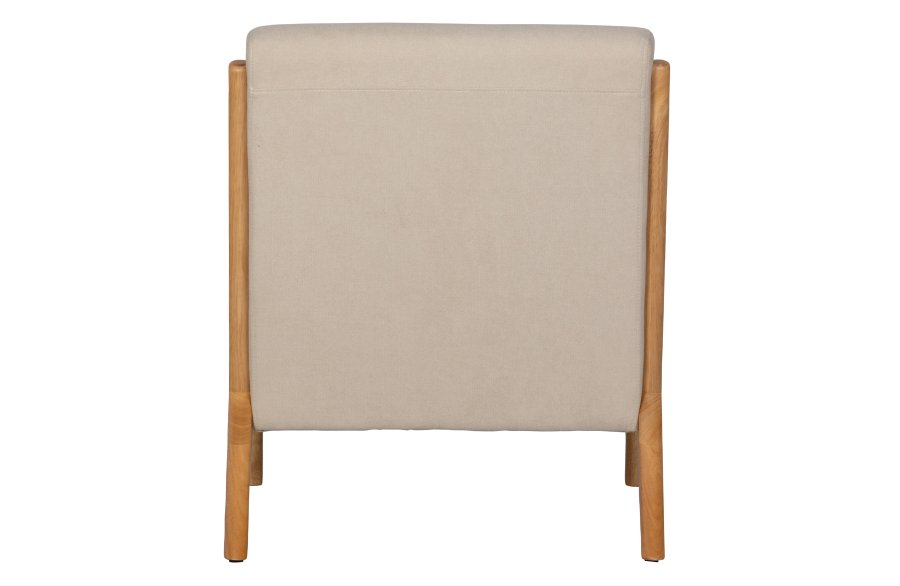 WOOOD Mark lnestol, m. pude - natur polyester fljl og natur gummitr