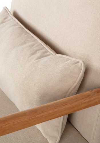 WOOOD Mark lnestol, m. pude - natur polyester fljl og natur gummitr