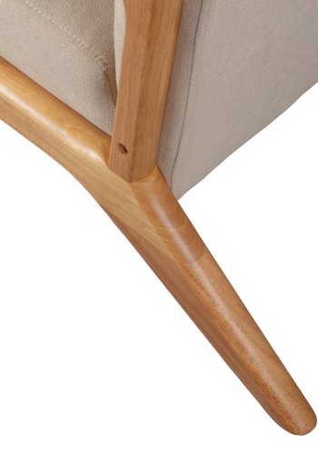 WOOOD Mark lnestol, m. pude - natur polyester fljl og natur gummitr