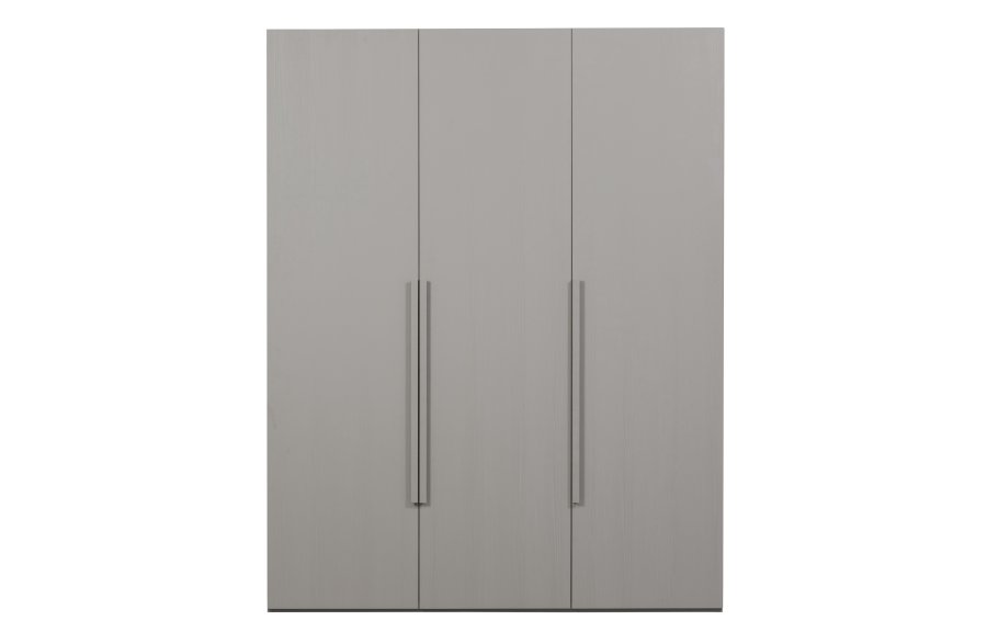 WOOOD Rens garderobeskab, m. 3 lger, 4 hylder, 1 bjlestang, 3 skuffer - stengr/brun valnddefinér