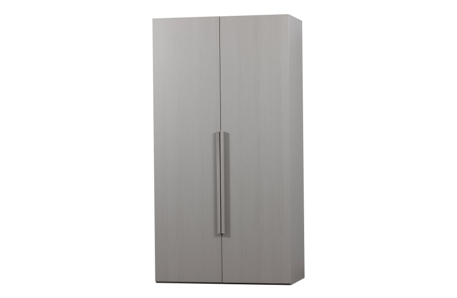 WOOOD Rens garderobeskab, m. 2 lger, 3 hylder, 1 bjlestang, 2 skuffer - stengr/brun valnddefinér