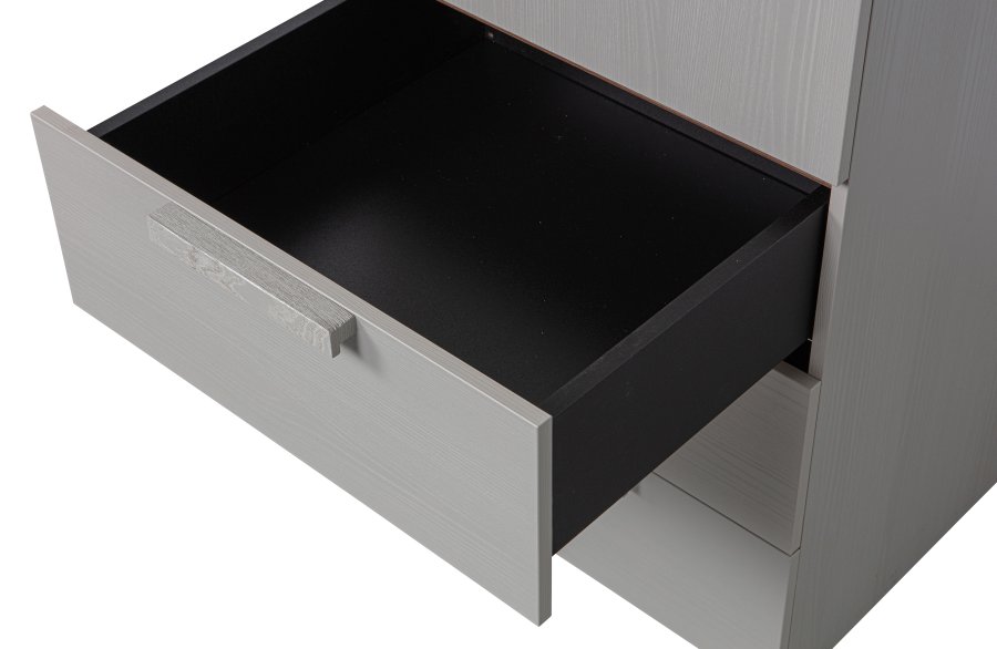 WOOOD Rens garderobeskab, m. 1 lge, 3 hylder og 3 skuffer - stengr valnddefinér