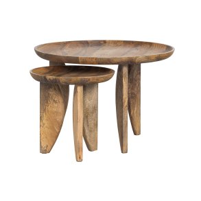 VTWONEN High Heels sidebord, rund - natur mangotr (st med 2)