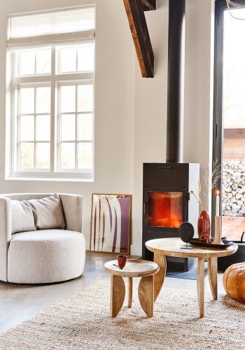 VTWONEN High Heels sidebord, rund - natur mangotr (st med 2)