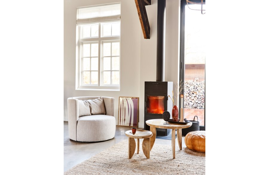 VTWONEN High Heels sidebord, rund - natur mangotr (st med 2)