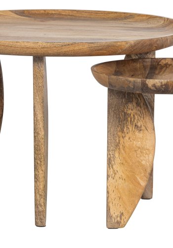 VTWONEN High Heels sidebord, rund - natur mangotr (st med 2)