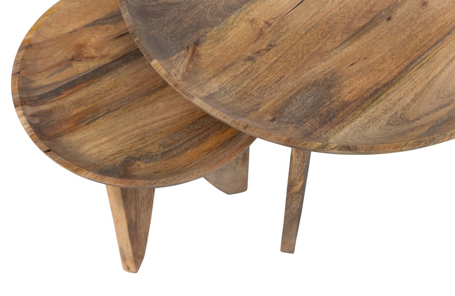 VTWONEN High Heels sidebord, rund - natur mangotr (st med 2)