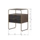 BEPUREHOME Collection sengebord, m. 2 skuffer - antik messing metal og sort tr (45x38)